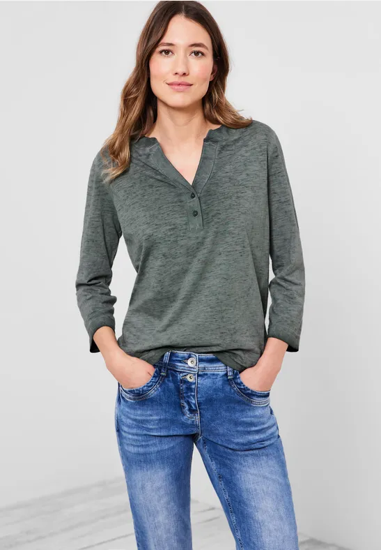 Shirt in tuniek-style easy khaki