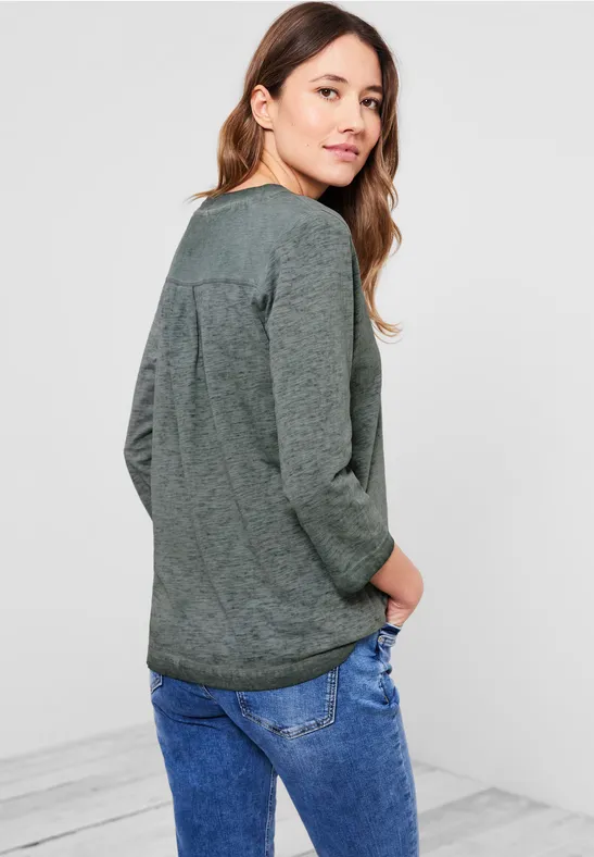 Shirt in tuniek-style easy khaki