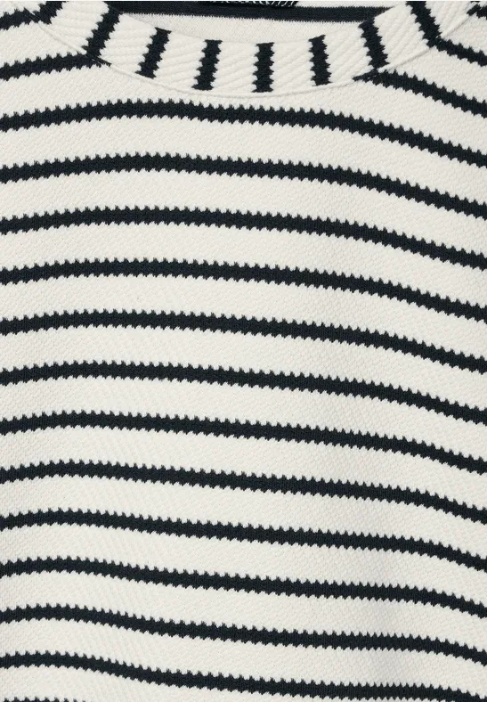 T-shirt à rayures structuré vanilla white
