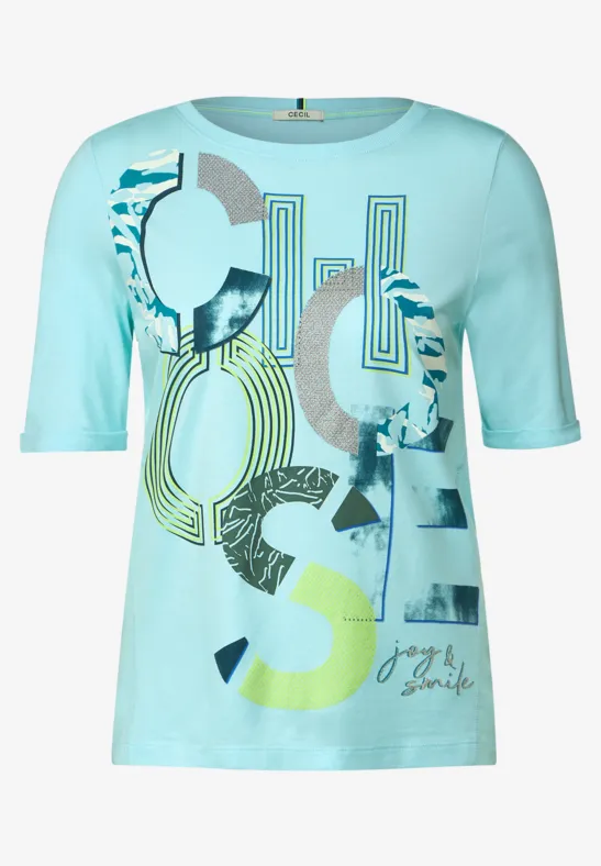 T-shirt met fotoprint clary mint
