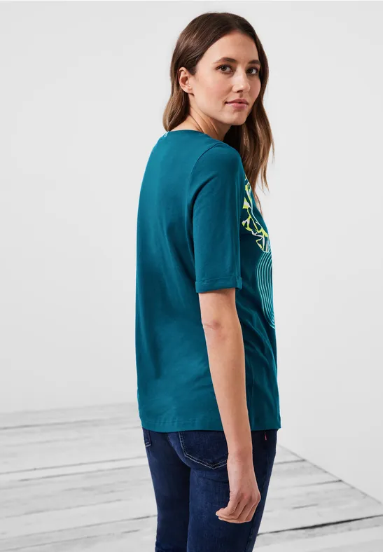 T-shirt met fotoprint teal blue
