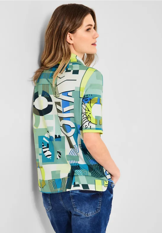 Shirt met wording-print vanilla white