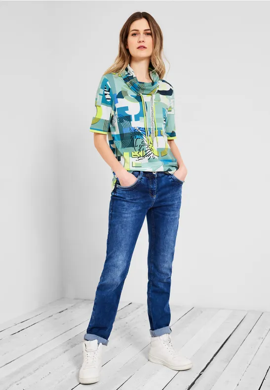 Shirt met wording-print vanilla white