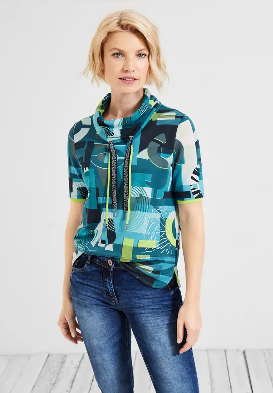 T-shirt à imprimé wording teal blue