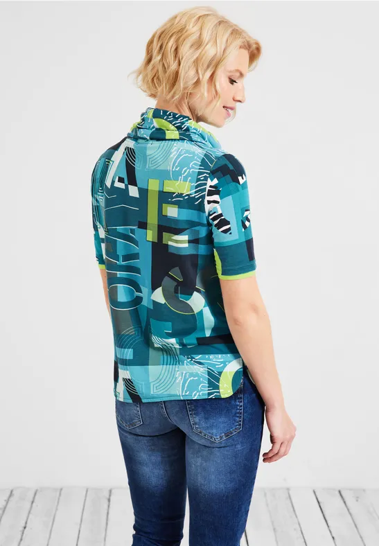 T-shirt à imprimé wording teal blue
