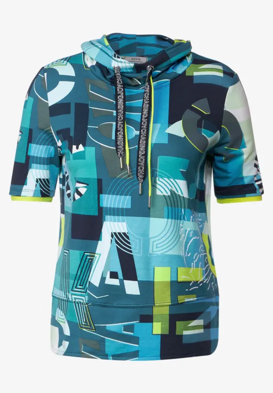 T-shirt à imprimé wording teal blue