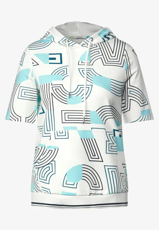 T-shirt à capuche avec imprimé vanilla white