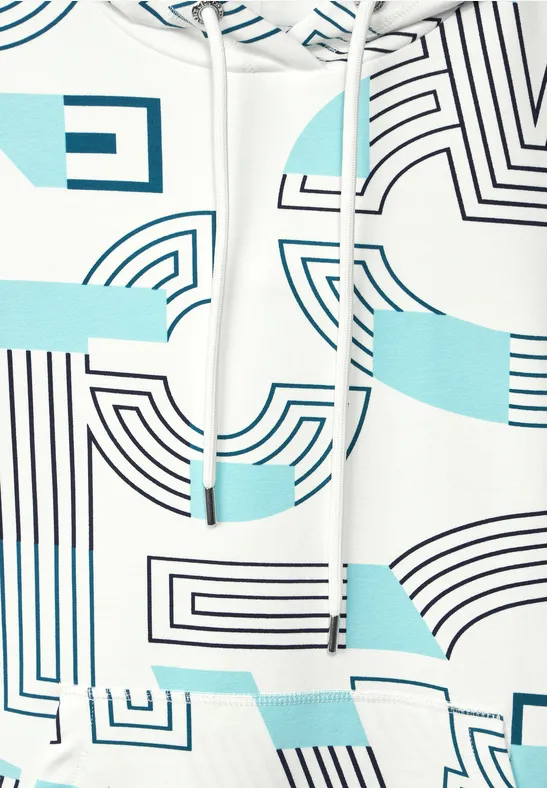 T-shirt à capuche avec imprimé vanilla white