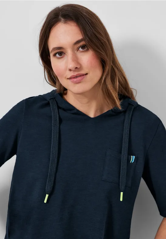 T-shirt à capuche structuré deep blue