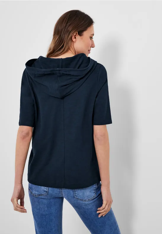 T-shirt à capuche structuré deep blue