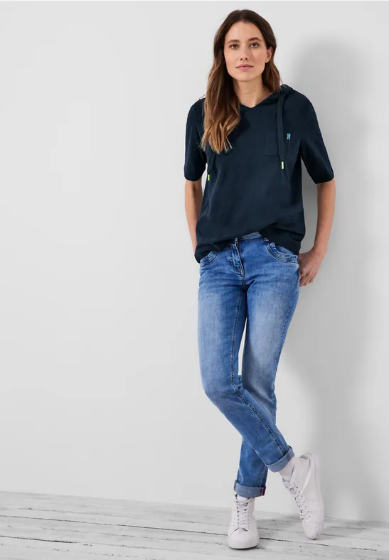 T-shirt à capuche structuré deep blue