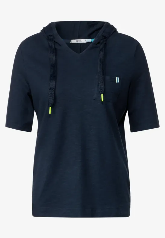 T-shirt à capuche structuré deep blue