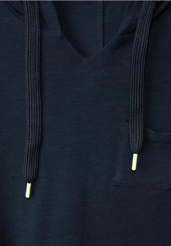 T-shirt à capuche structuré deep blue