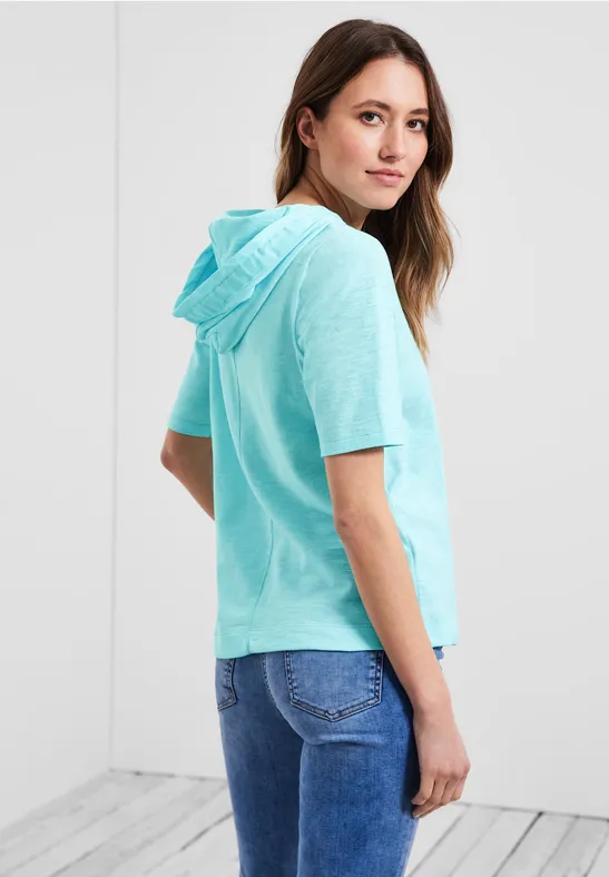Shirt met capuchon en structuur clary mint