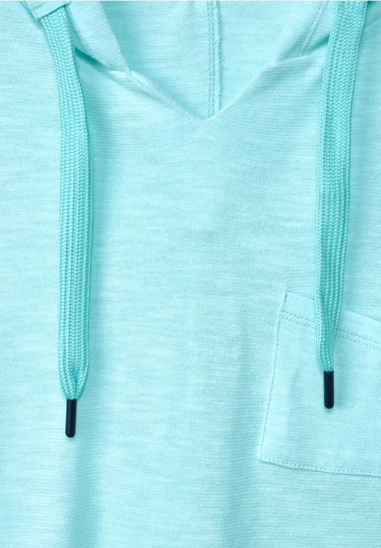 Shirt met capuchon en structuur clary mint
