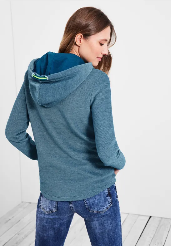Shirtjacke mit Kapuze teal blue