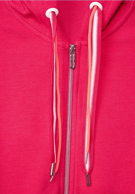 Shirtjas met capuchon strawberry red