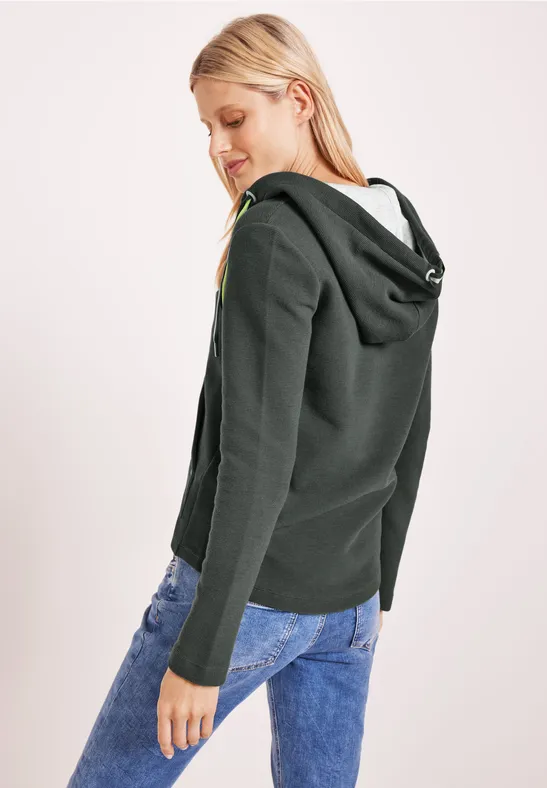 Shirtjas met capuchon easy khaki