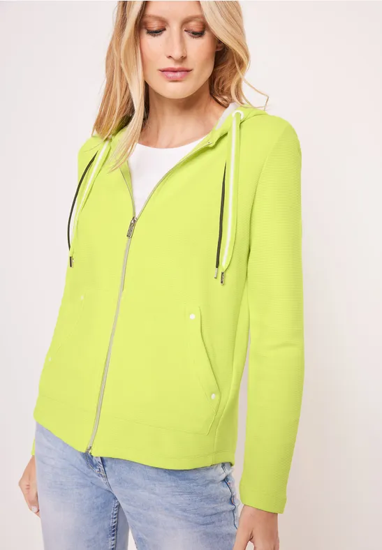 Shirtjas met capuchon limelight yellow