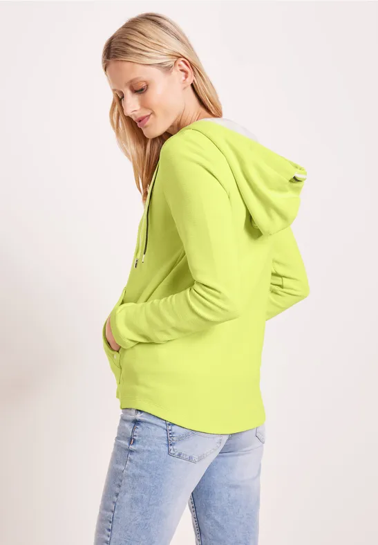 Shirtjas met capuchon limelight yellow
