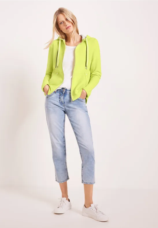 Shirtjas met capuchon limelight yellow