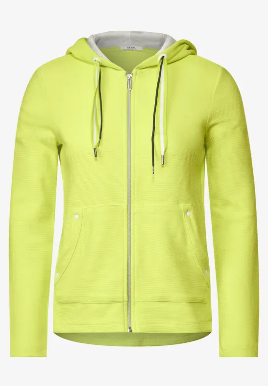 Shirtjas met capuchon limelight yellow