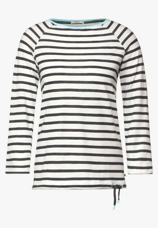 Strukturstreifen Shirt easy khaki