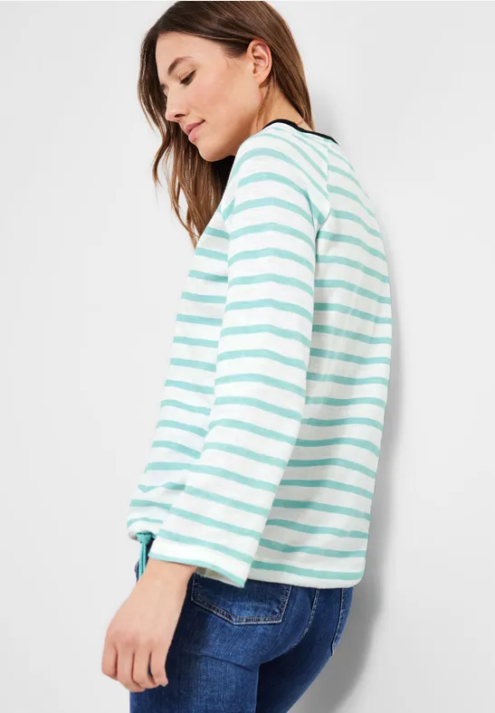 Strukturstreifen Shirt clary mint