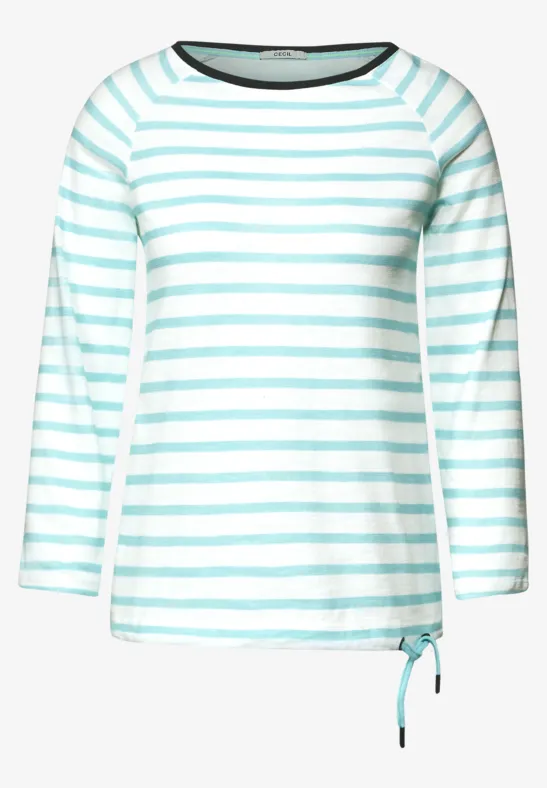 Strukturstreifen Shirt clary mint