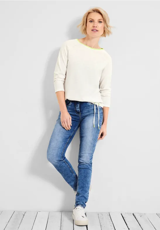 Shirt met structuur vanilla white