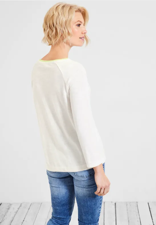 Shirt met structuur vanilla white