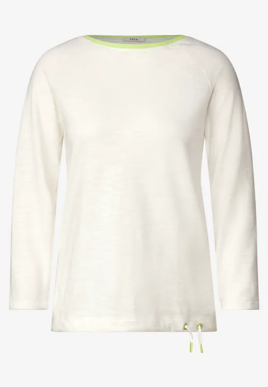 Shirt met structuur vanilla white