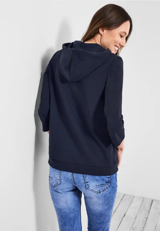 T-shirt à capuche avec imprimé sur le devant deep blue