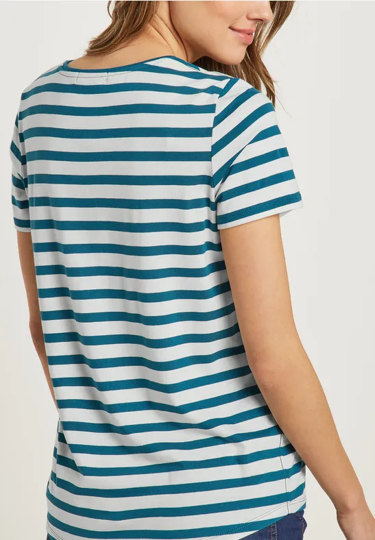 Shirt met gestreept patroon teal blue