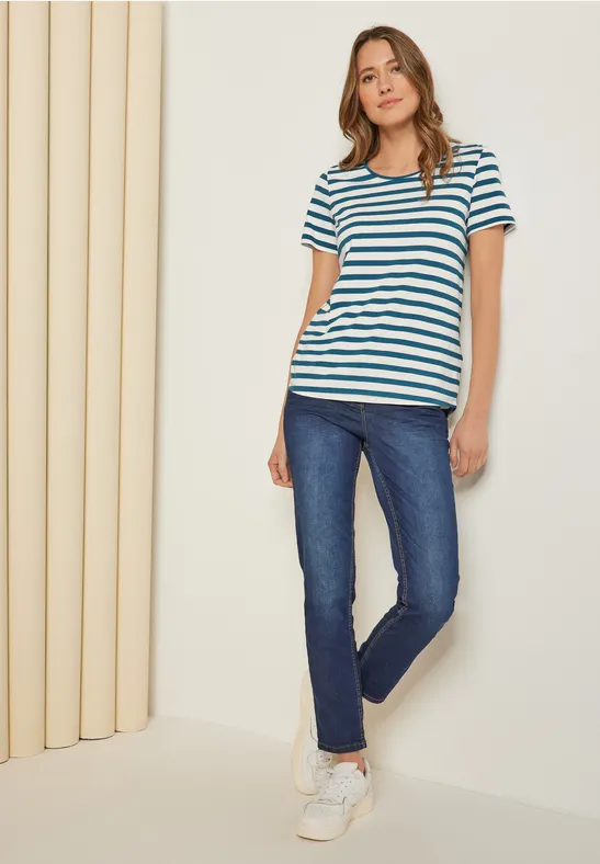 Shirt met gestreept patroon teal blue