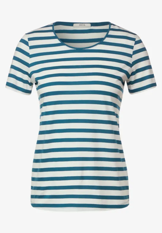 Shirt met gestreept patroon teal blue