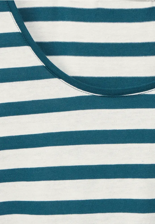 Shirt met gestreept patroon teal blue