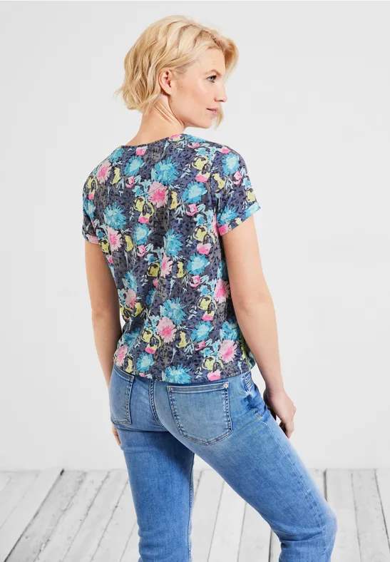 T-shirt avec imprimé all-over deep blue