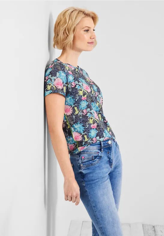 T-shirt avec imprimé all-over deep blue