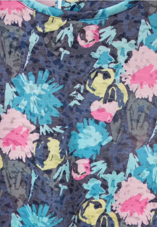 T-shirt avec imprimé all-over deep blue