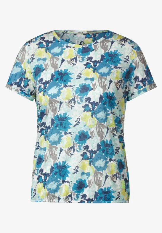 T-shirt met allover print vanilla white
