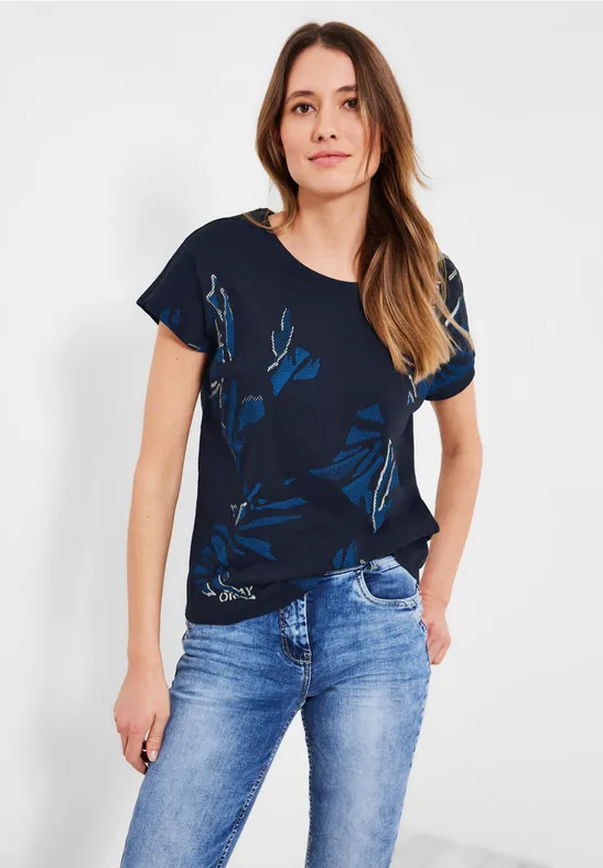 T-shirt in effectgaren deep blue