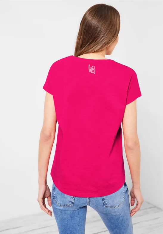 T-shirt in effectgaren fresh pink