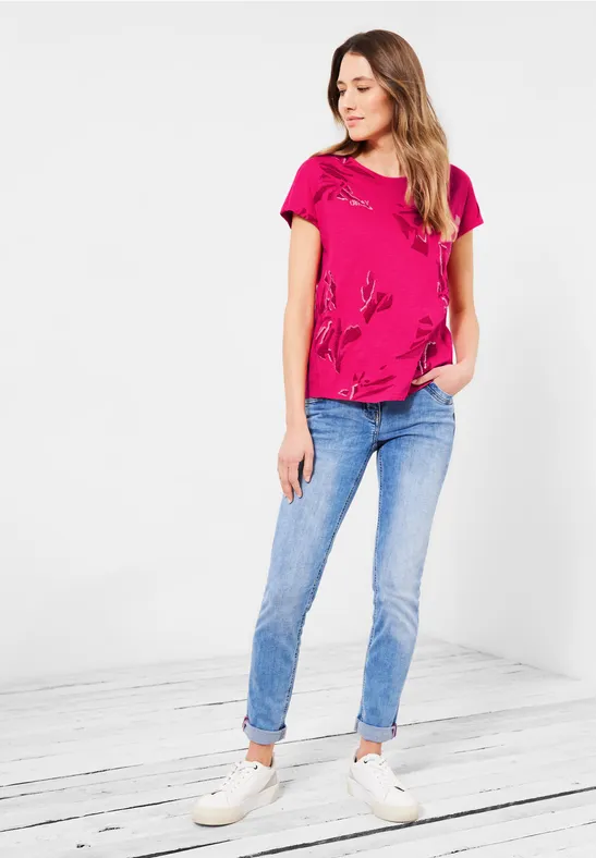 T-shirt in effectgaren fresh pink