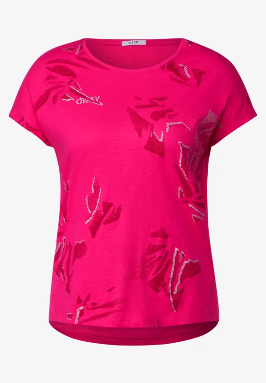 T-shirt in effectgaren fresh pink