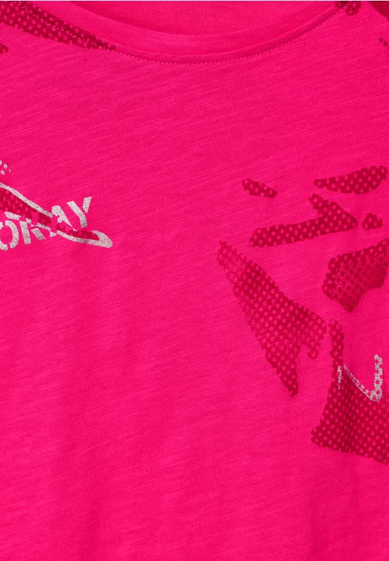 T-shirt in effectgaren fresh pink