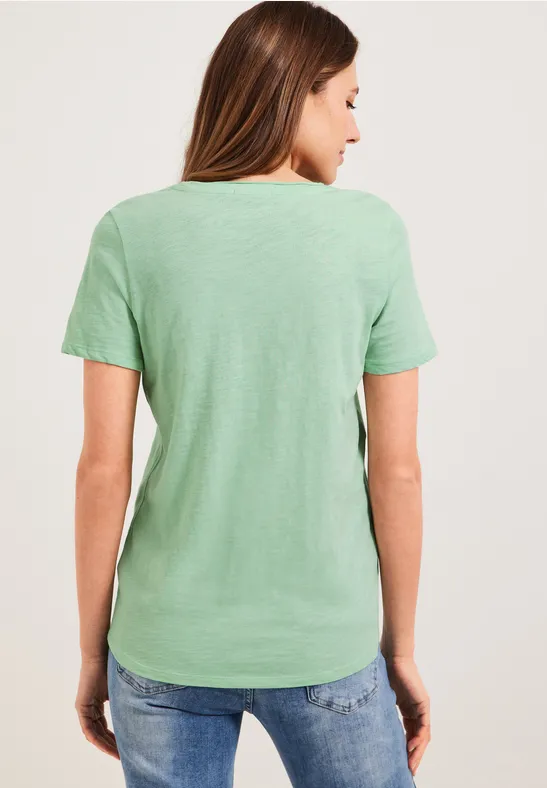 T-shirt met city-fotoprint fresh salvia green