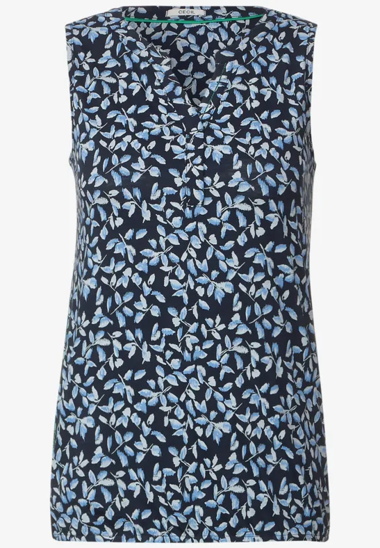 Top mit Minimalmuster deep blue