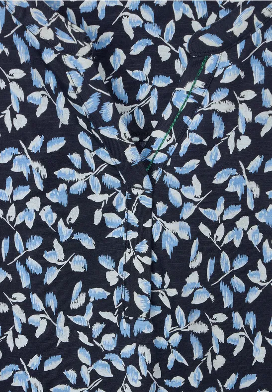 Top mit Minimalmuster deep blue