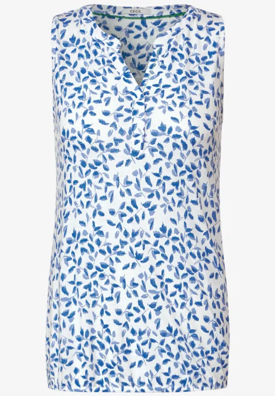 Top mit Minimalmuster vanilla white